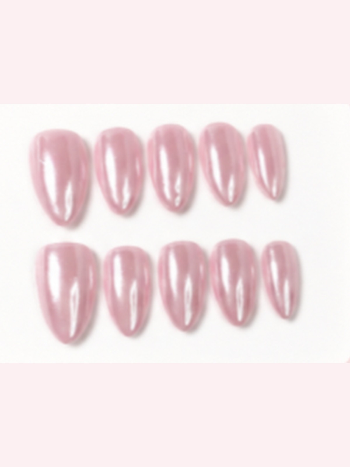 Pink Chrome Almond press-on nail set
