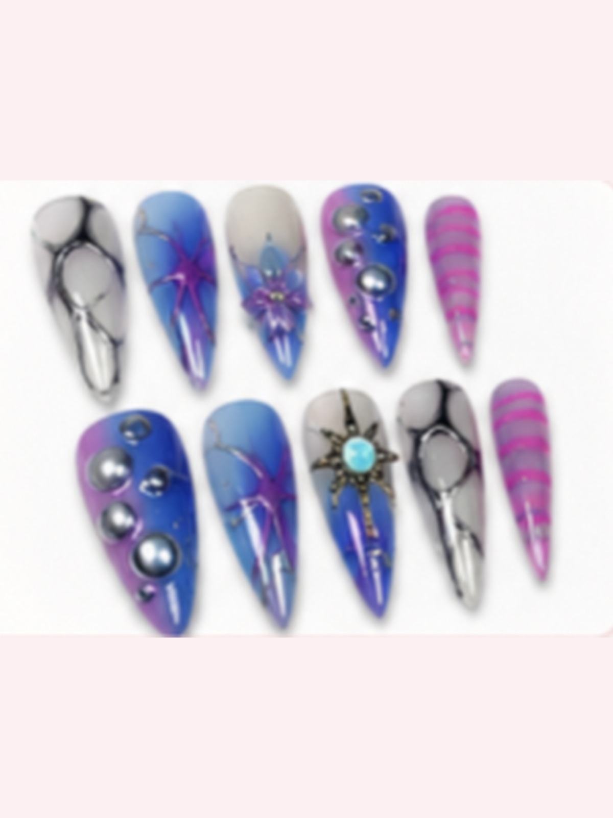 Cosmic Chrome press-on nail set