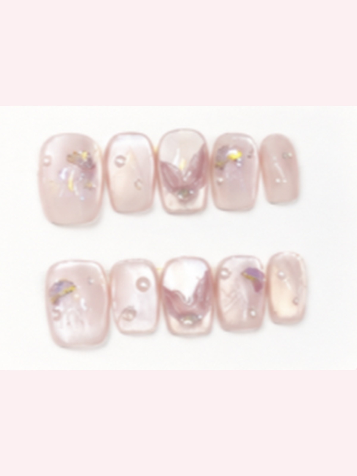 Pink Aura press-on nail set